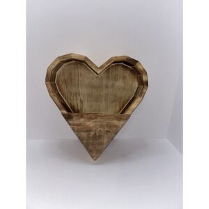 Wooden Heart Shaped Succulent Planter Box Wall Hanging